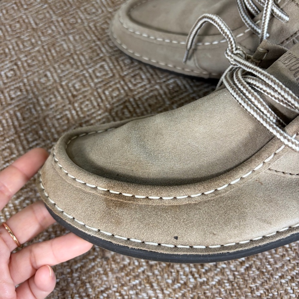 BIRKENSTOCK SUEDE MENS SHOE SIZE 9 42 COLOR SANDS BEIGE MADE IN GERMANY $258 - Picture 6 of 10